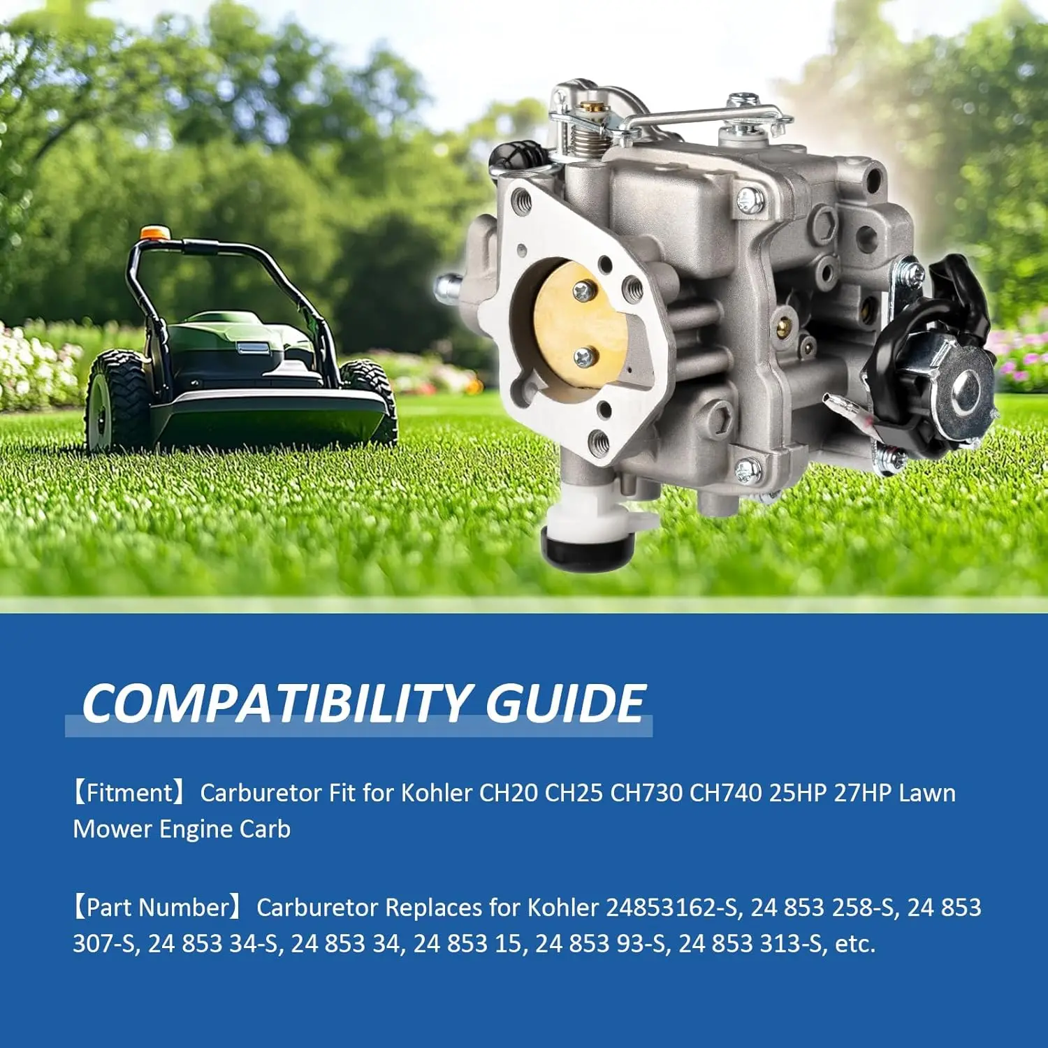 Фото Карбюратор 24-853-162-S для двигателей Kohler CH20, CH22, CH25, CH26, CH730, CH740 (25 л.с., 27 л.с.), заменяет 24-853-34-S, 24-853-93-S, 24-853-313 №2
