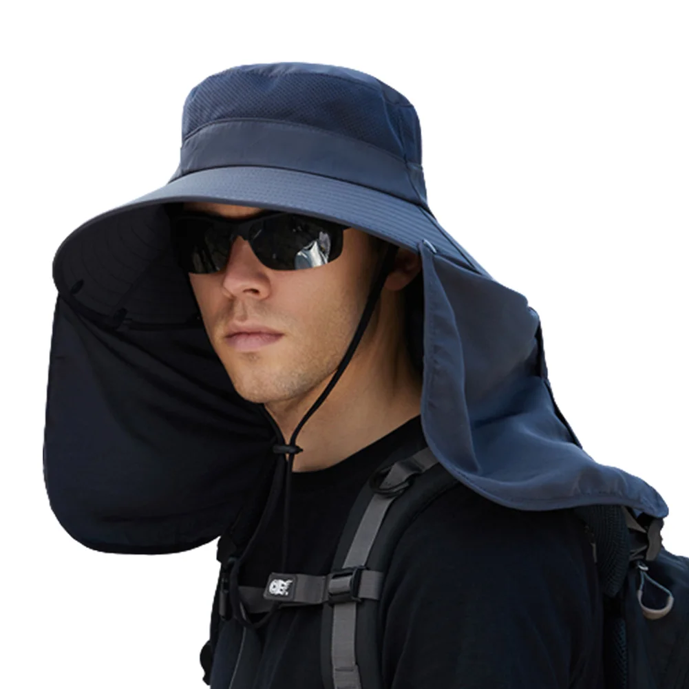 

140g Polyester Spring Summer Hat Head Cover Sunshower Trip Beach Outdoor British Boonie Flap Hat Neck Protection