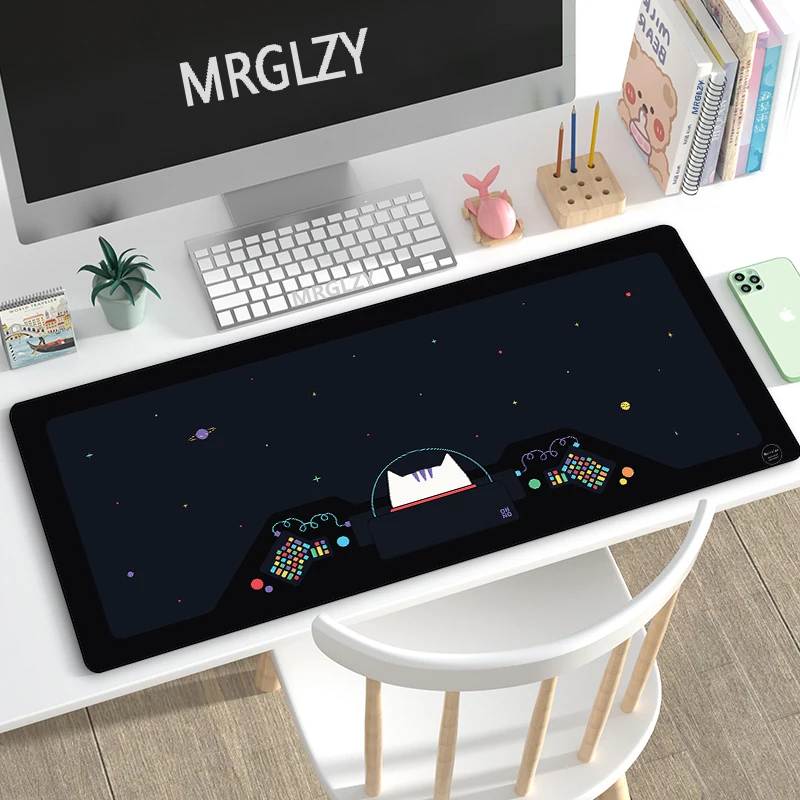 

40*90cm Cute Cartoon Mouse Pad Space Astronaut Rubber Keyboard Mousepad LOL Gaming Mouse Pad Black Large Desk Mat Carpet for PC