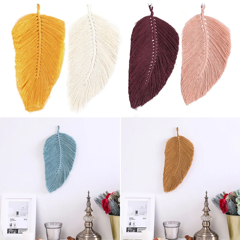 

1PC Handmade Tassels Macrame Leaves Tapestry Nordic Style Tapestry Wall Hanging Toys Kids Room Decor Home Nursery Boho Decor