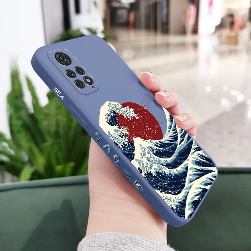 Red Sun Sea Waves Phone Case For Xiaomi Redmi Note 12 12S 11 11S 11T 10 10A 10T 10S 9T 9 8 7 Pro Plus 10C 9A 9C 9T 4G 5G Cover
