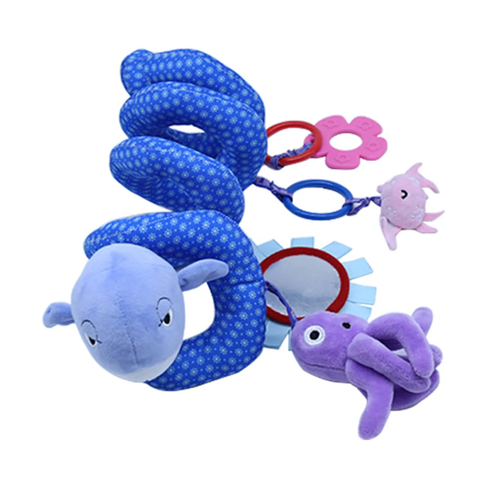 

Spiral Stroller Activity Toy Cute Shape Design Spiral Plush Toys Unique Design Bed Around Rattle Toy Great Gift For 3 Months