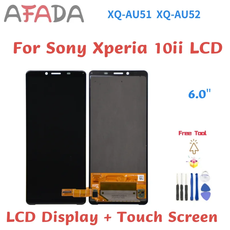 6 0-дюймовый ЖК-дисплей для Sony Xperia 10 II с цифровым преобразователем сенсорного