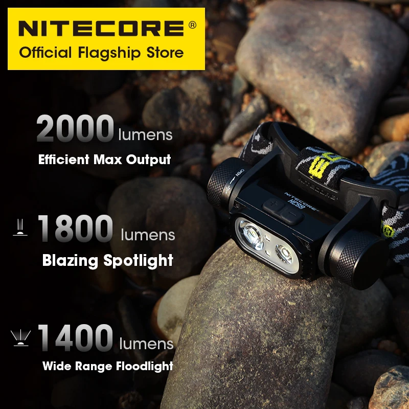 Светодиодный налобный фонарь NITECORE HC68 2000 люмен USB-зарядка Регулируемый прожектор