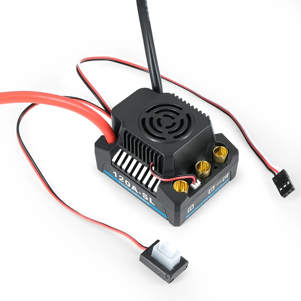 

Waterproof 2-4S Brushless ESC with 5.8V-6.1V/3A BEC for 1/8 1/10 1/12 RC Model Car Truck Buggy Boat,120A