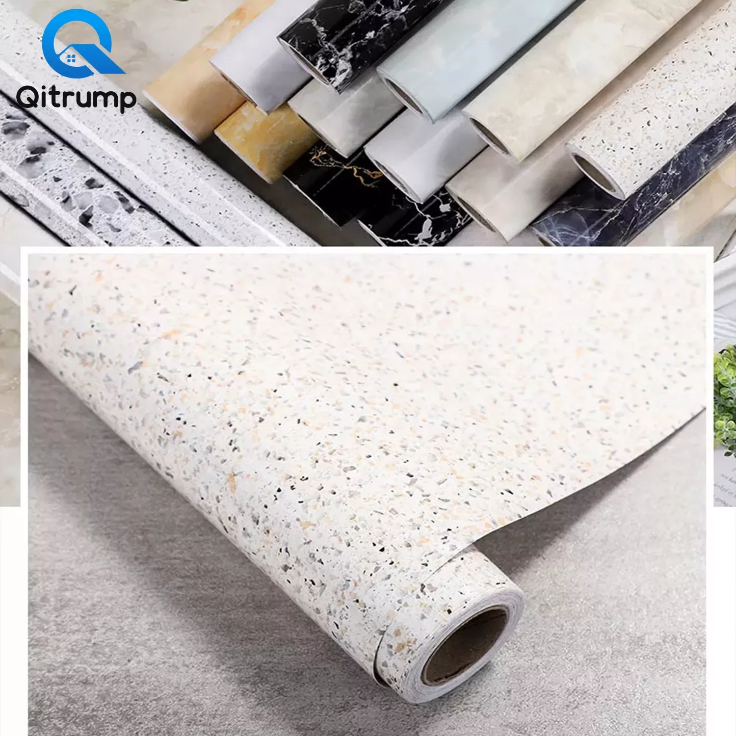 

Kitchen Oil-proof Marble Stickers PVC Waterproof Granite Self Adhesive Wallpapers for Countertop Decals Easy to Remove No Stains