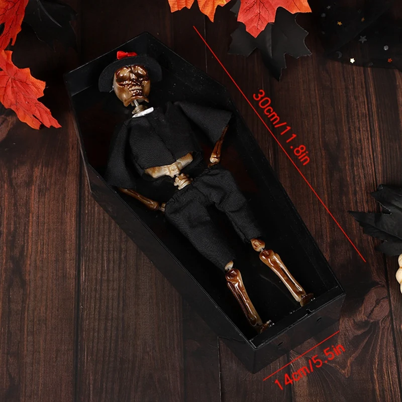 

Украшение на Хэллоуин качающийся Скелет Призрак жениха с гроб светящаяся электрическая игрушка дом с привидениями бар Хэллоуин прочный