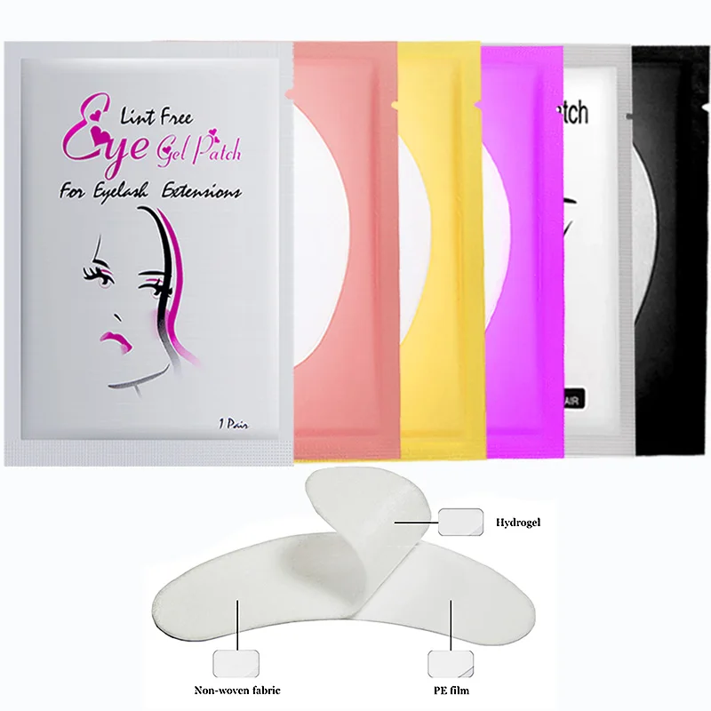 

200/400Pairs Wholesale Hydrogel Gel Eye Patches for Eyelash Extension Eyepads Eyelash patch Lash Extension Mask Eyepad Makeup