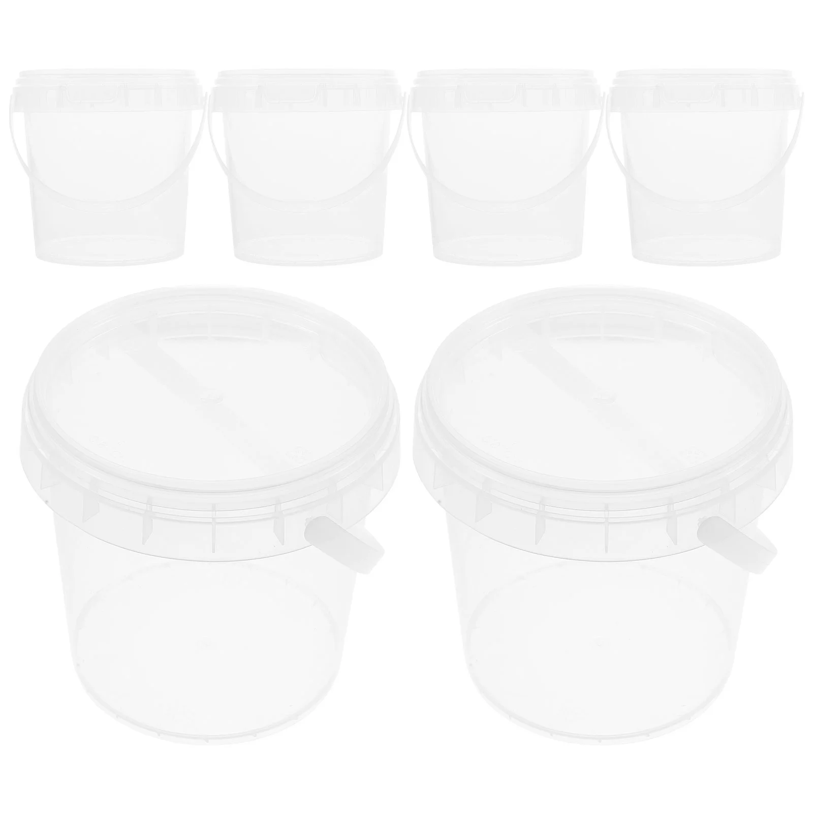 

6 Pcs Home Storage Bucket Food Container Snacks Containers Lids Portable Ice Cream Plastic Cube Holder Milk Tea Grade