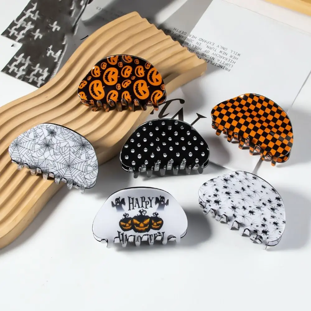 

Halloween Pumpkin Hair Claw Fashion Spider Ghost Anti-slip Shark Clip Pumpkin Hairpin Lady Headdress Hair Accessories