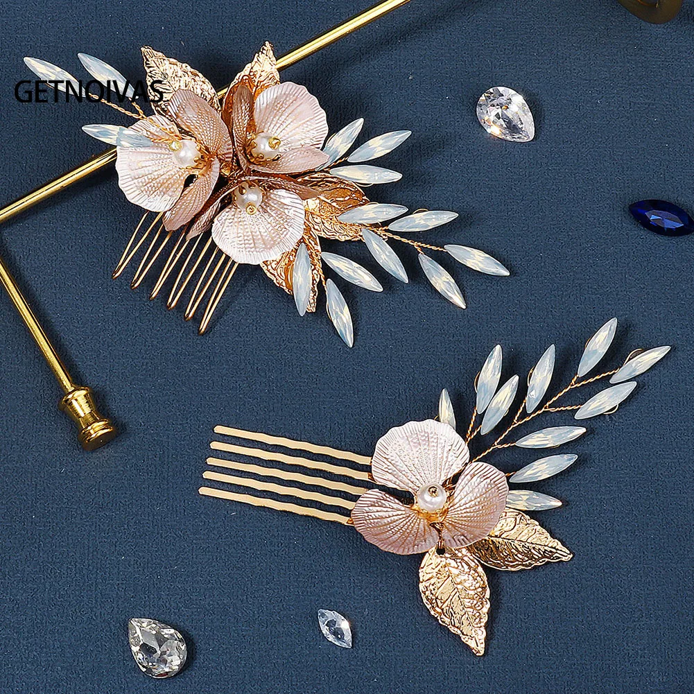

Flower Hair Comb Wedding Hair Accessories Gold Color Headband Bridal Tiara Headband Hair Pins Wedding Hair Jewelry Gift SL