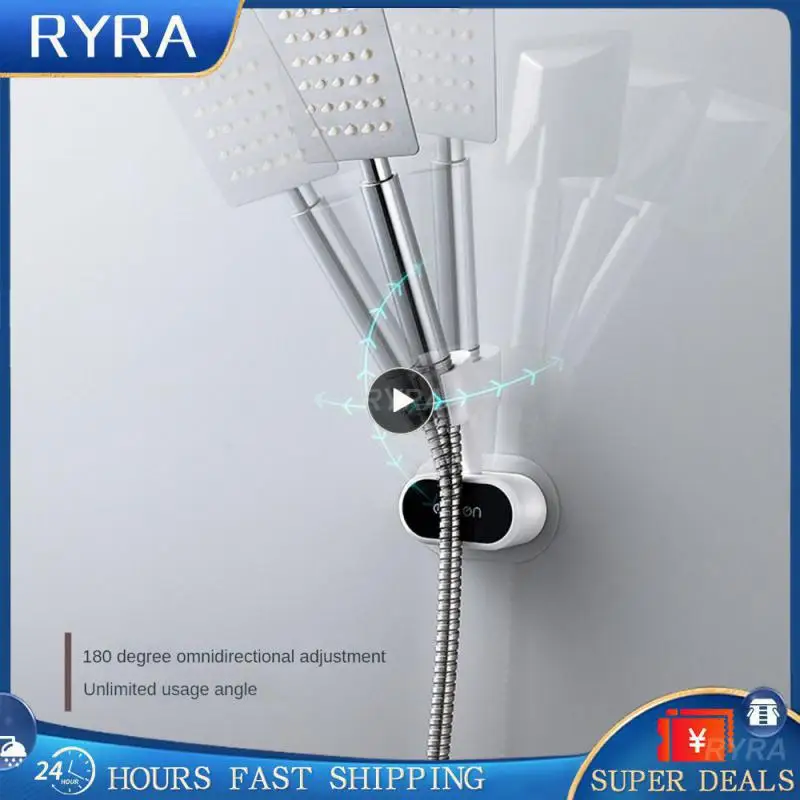 

Plastic Material Drilled Shower Head Bracket Wall Mounted Adjustable Shower Height Nozzle Base Firm And Long-lasting Adsorption