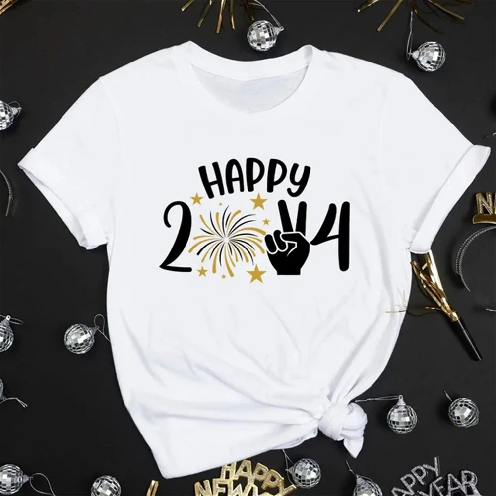 

Женская футболка с принтом Hello 2024, с Новым годом, женская одежда, топы, зимняя Праздничная повседневная одежда для девочек