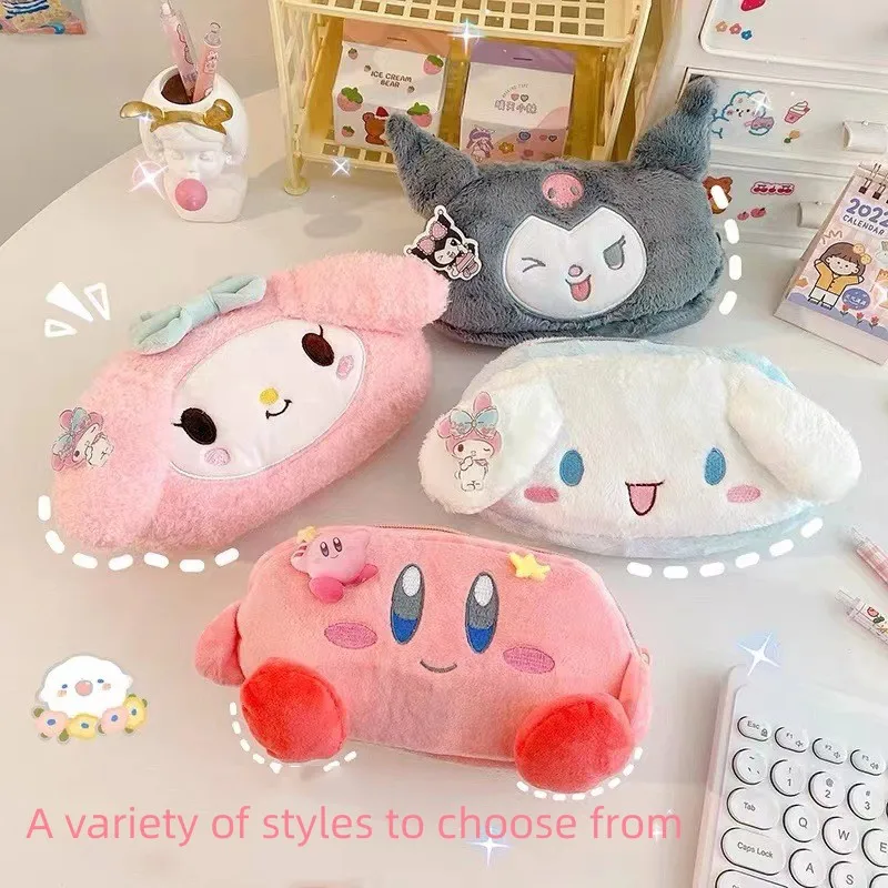 

Hellokittys плюшевый Кирби пенал Покемон звезда симпатичная большая емкость Ins Японская девочка пушистая канцелярская коробка любимый для детей