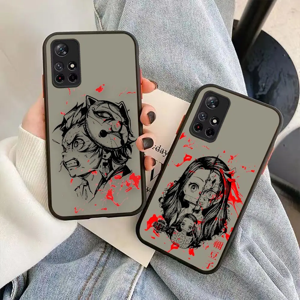 

Matte Case Funda Coque For Redmi NOTE 11 10 9T 9S 9 8 5G 4G PRO 7 6 5A 5 4 3 2 PRIME Case Anime Demon Slayer Kimetsu No Yaiba