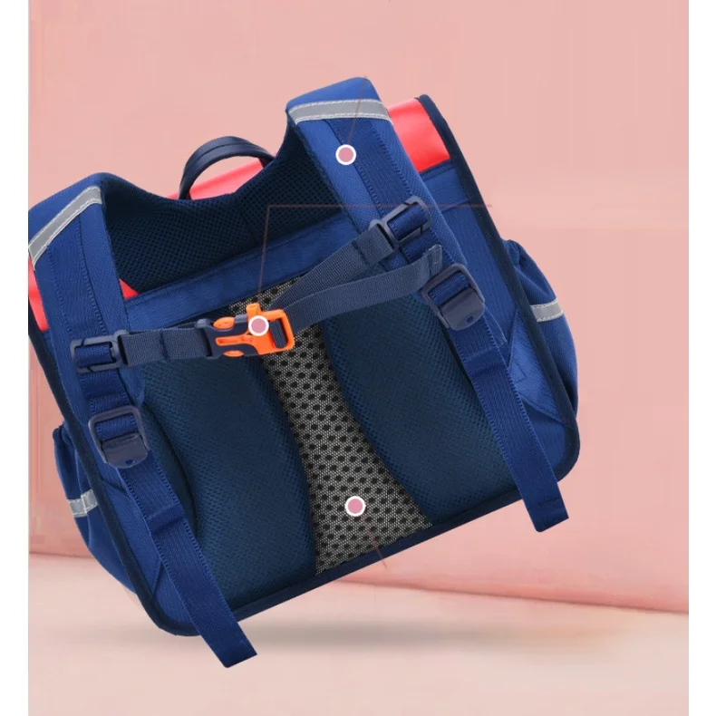 High-capacity Primary Children Horizontal British Style PU Backpacks for Students New Girl Boy Cute Cartoon Fashion Schoolbags