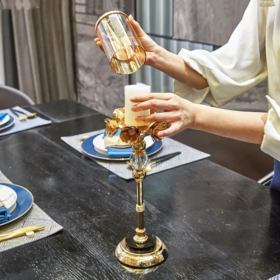 Свадебный подсвечник для улицы стойка хрустальный стеклянный декор стола