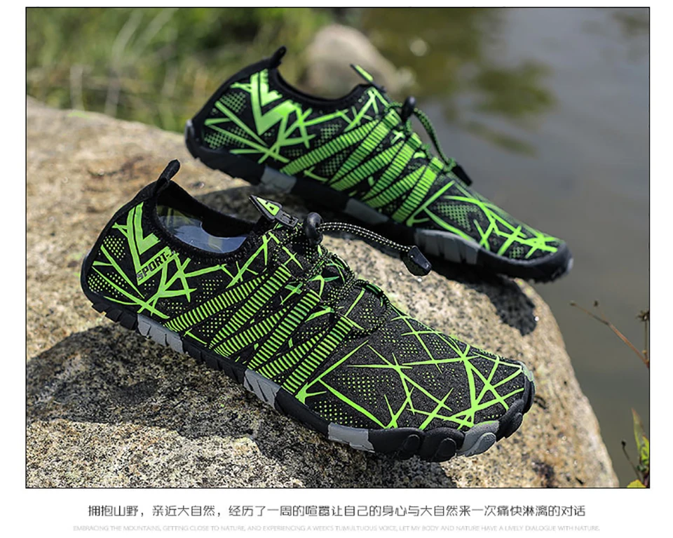 Loekeah Unisex Aqua Shoes Fashion Elastic Summer Water Shoes Men Women Quick-Drying Anti-Slip Upstream Swimming Sneakers