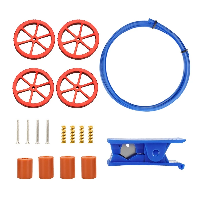 

3D Printer Accessories Red Leveling Nut 3 High And 1 Low Leveling Column PTFE Tube Cutter Kit For Ender 3/3 Pro