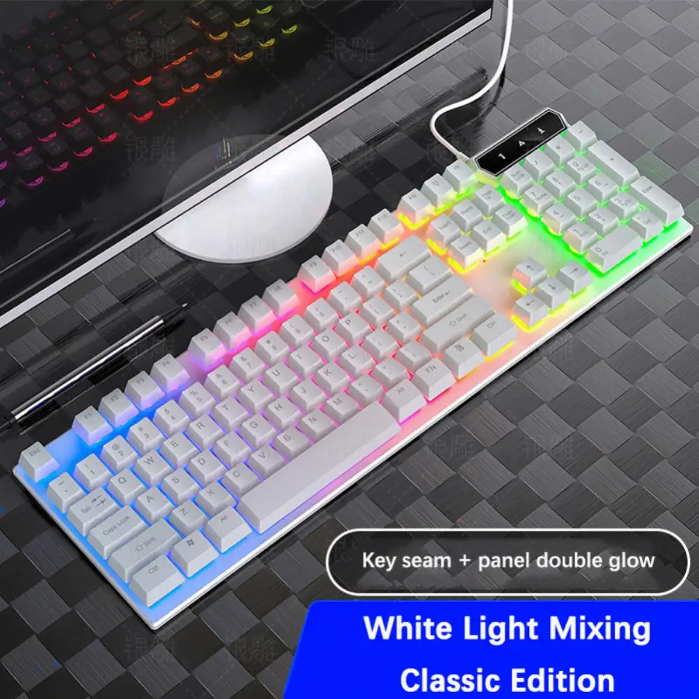 

Keyboard With Foot Support Portable Mechanical Wired Keyboard Waterproof 104 Keys Gamer For Computer Pc Laptop Gaming Keyboard