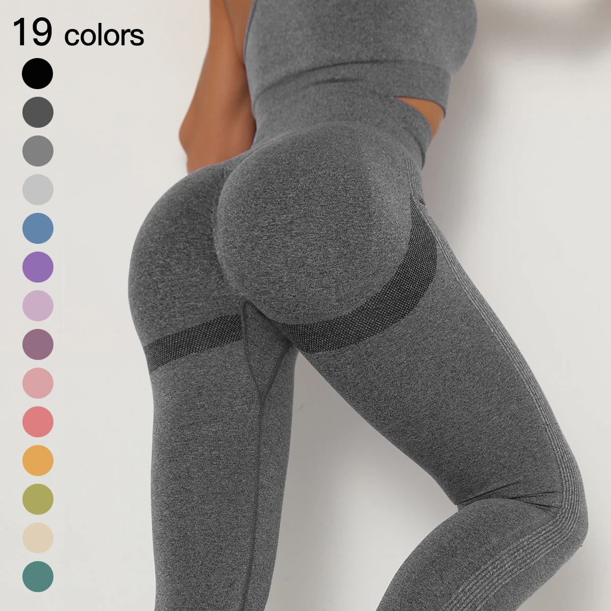 

Hot selling seamless knitted hip lifting moisture absorption and sweat wicking Yoga Pants exercise fitness pants sexy hip women