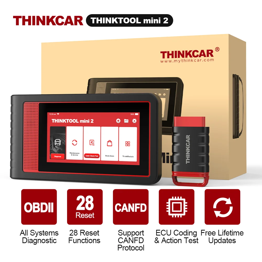 

THINKCAR Thinktool Mini 2 Auto Obd2 Scanner ECU Coding Bi-directional 28 Resets Full Systems CAN-FD Car Diagnostic Tools