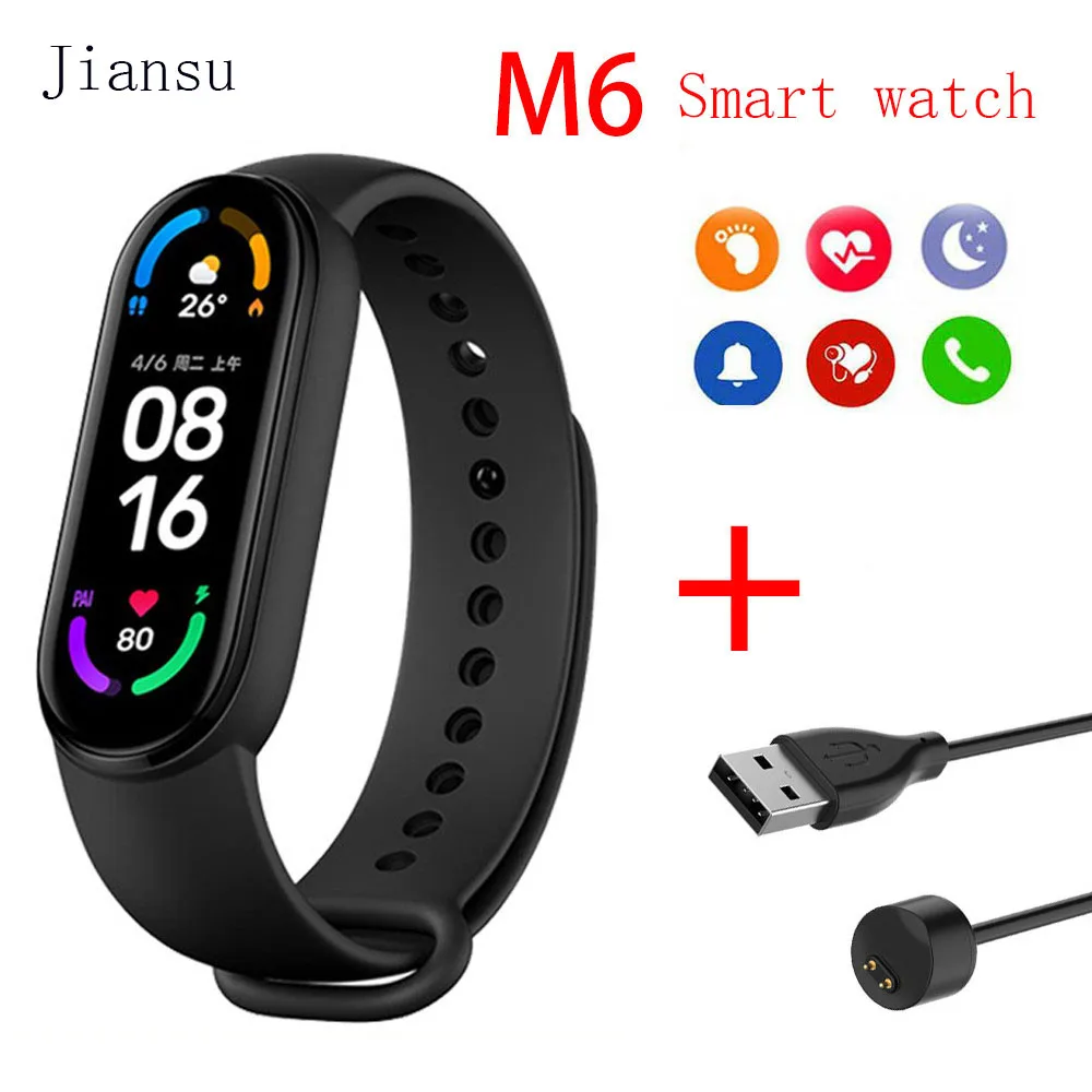 

M6 Original Smart Watch Bracelet Fitness Heart Rate Tracker Blood Pressure Monitor Waterproof Color Screen