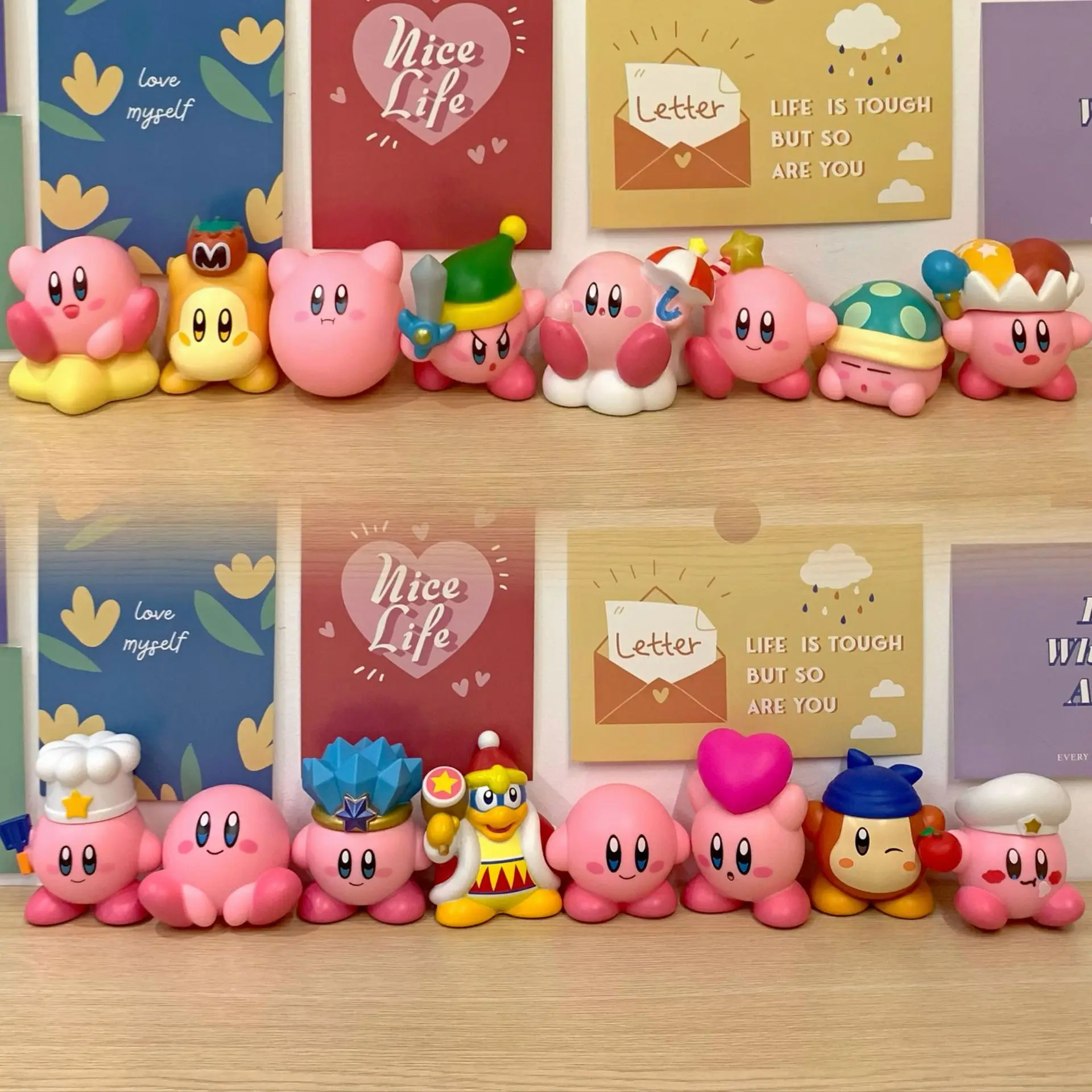 8Pcs/Set Game Super Pink Stars Kirby Action Figures Soft PVC Model Brave Players Adventure Dream Land Collection Kid Gift Toy