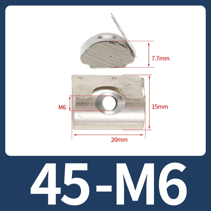 

5 шт. M4 M5 M6 M8 вставная Т-образная гайка с пружинным листом для экструзии алюминия с профилем серии 3030/4040/4545