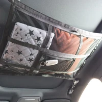 new car storage mesh bag car ceiling chair back double hanging bag clothing quilt zipper storage outdoor travel car supplies