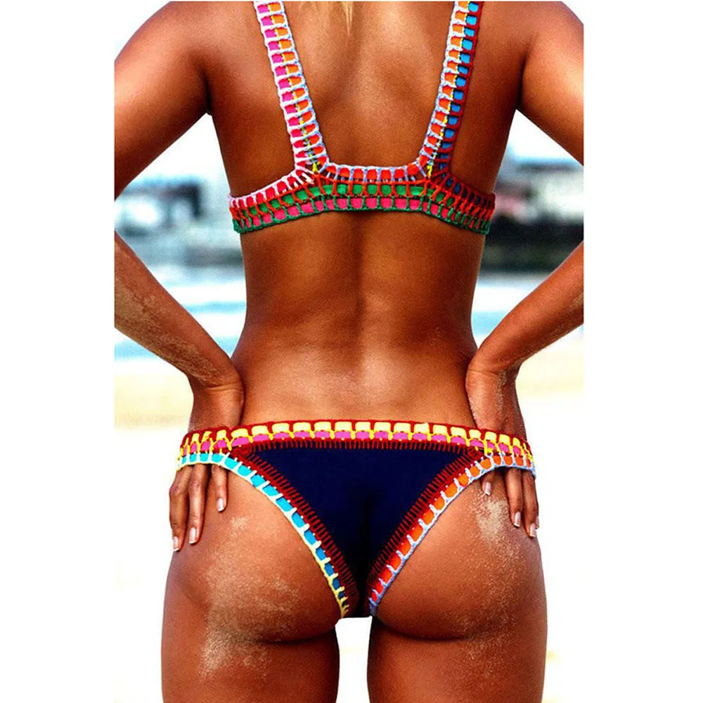 

Соблазнительный комплект бикини, комплект бикини, женский купальник, вязаный купальник, одежда для женщин, женский купальник, стринги