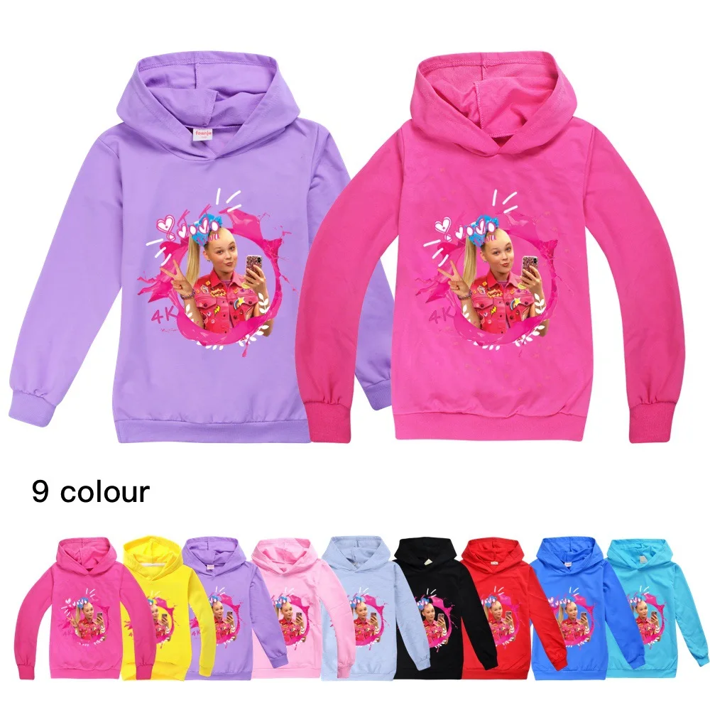 

Dropship 2-16 Years JOJO Siwa Kids Top Hoodies Pullover T-Shirt Clothes Sweatshirt Girls Pincess Outerwear Teenager Clothing