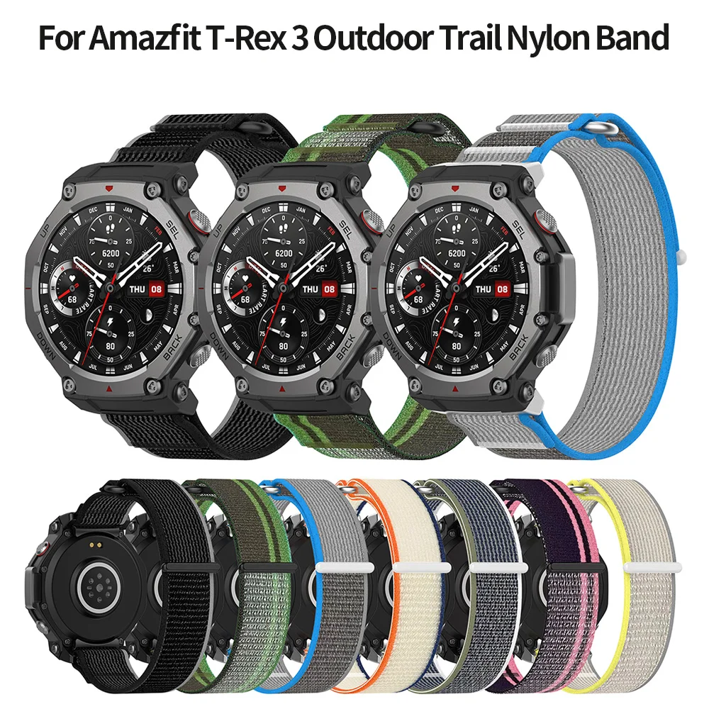 Фото Нейлоновый ремешок для Huami Amazfit T-Rex 3, ремешок для часов Amazfit Trex3, умные часы, уличная петля, спортивный браслет, браслет №1