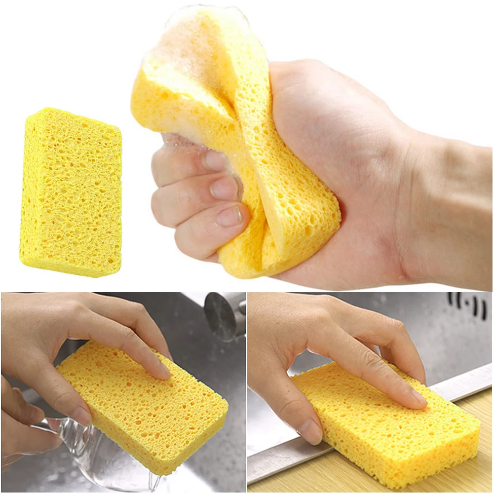 

Спонж из древесной целлюлозы впитывающий коврик для мыть посуды, 5 шт.