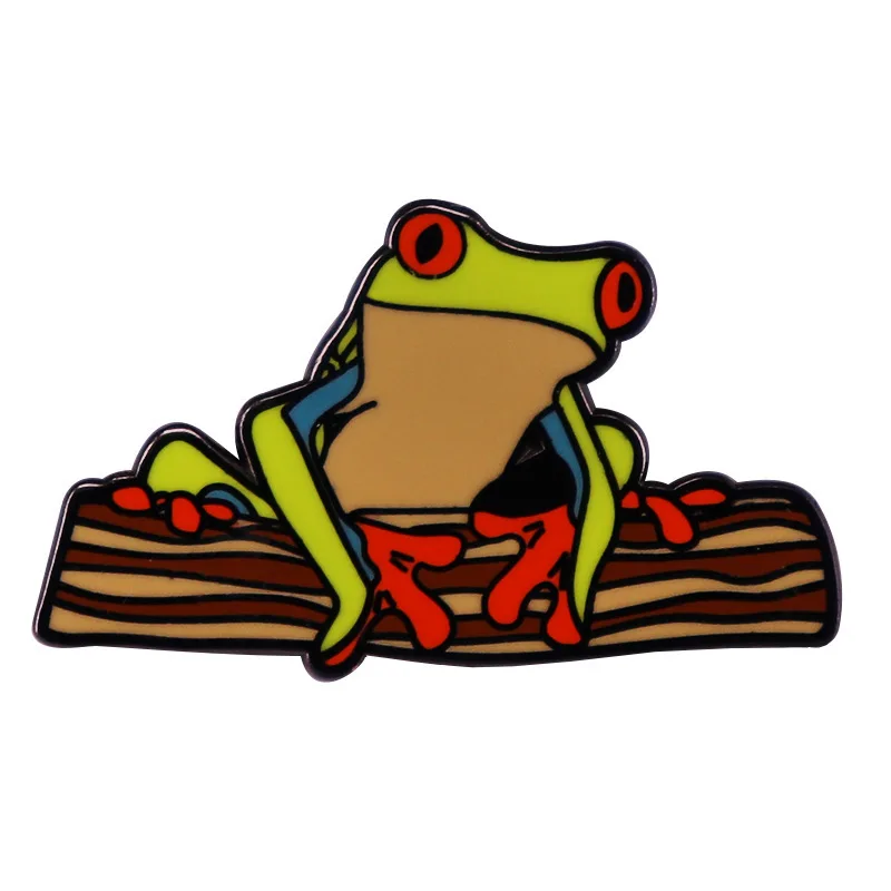 

Funny Red-eyed Tree Frog Hard Enamel Pin Cute Animal Badge Brooch for Jewelry Accessory