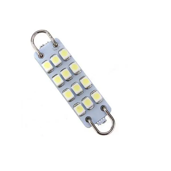 Белые 43 мм 211-2 212-2 214-2 578 12-SMD-3528 Светодиодные лампы для дверей постоянного тока 12 В