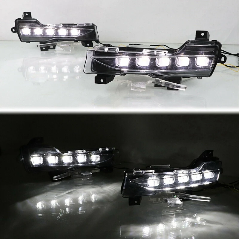 Дневные ходовые огни LED Daylight Fog Light с функцией поворотного сигнала для автомобиля Tesla Model 3 / Y 2017 2018 2019 2020 21 2022.