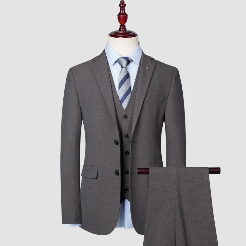 

2023 Men's business (suit + western pants) new fashion handsome casual trend party British dress men's two-piece set