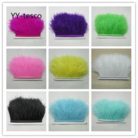 5 10 meter fluffy beautiful ostrich feathers trim cloth with 8 10cm wide skirt dress dress party diy crafts