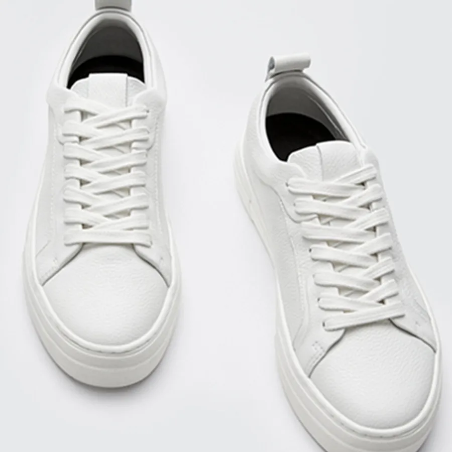 

Maxdutti Shoes Woman England Style Fashion Pure White Genuine Leather Cowhide Casual Vulcanized Shoes Women Shoes Sneakers Women