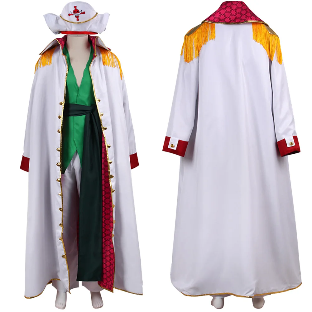 

One Piece White Edward Newgate Codplay Beard Costume Outfits Halloween Carnival Suit