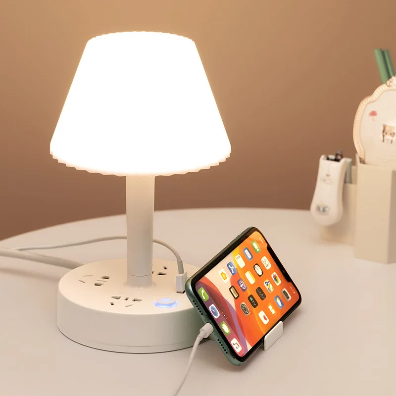 

Multifunctional table lamp study special eye protection plug-in girl desk socket student dormitory small table lamp