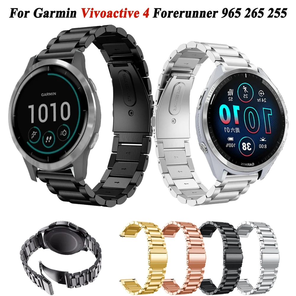 Ремешок из нержавеющей стали для наручных часов Garmin Vivoactive 4 CAME 3 пришен 2 22 мм