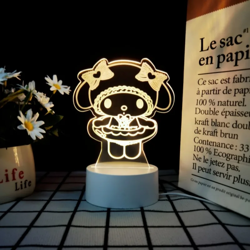 Kawaii Cinnamoroll Hello Kitty Kuromi Pochacco ночник Sanrio Girly Heart креативная рождественская настольная