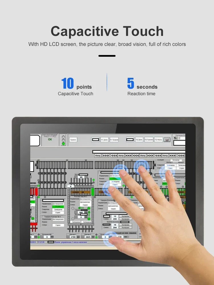 

High Powerful Fanless Industrial Computer 10.4 Inch All In One Pc Ip65 Lcd Industrial Pc Touch Screen