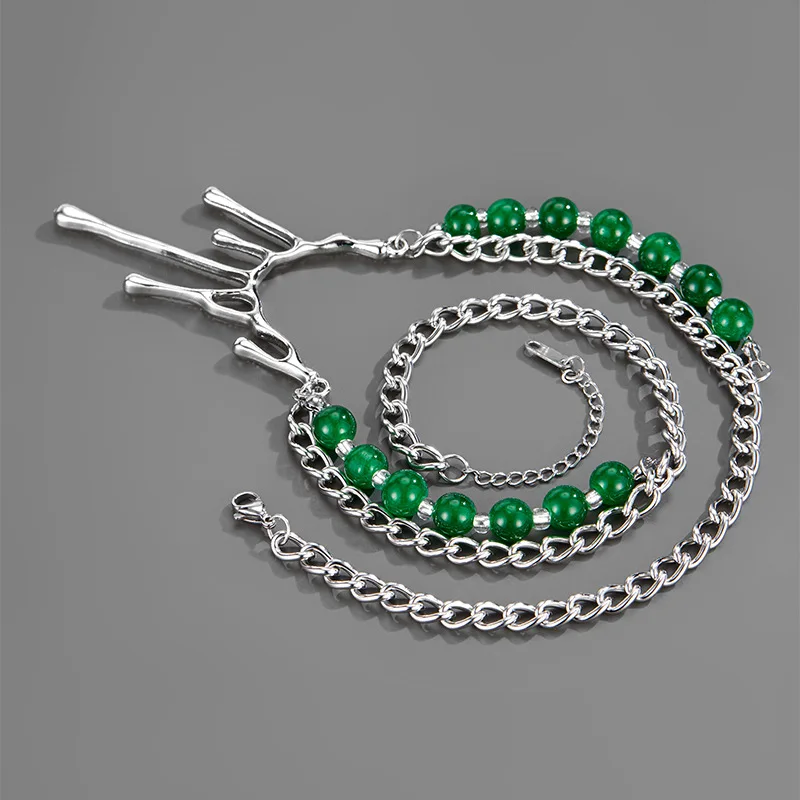 

Simple Beaded Necklaces Woman Pendant Necklace Women Unisex Geometric Jewellery Lady Jewelry Hip Hop Korean Zinc Alloy Collier