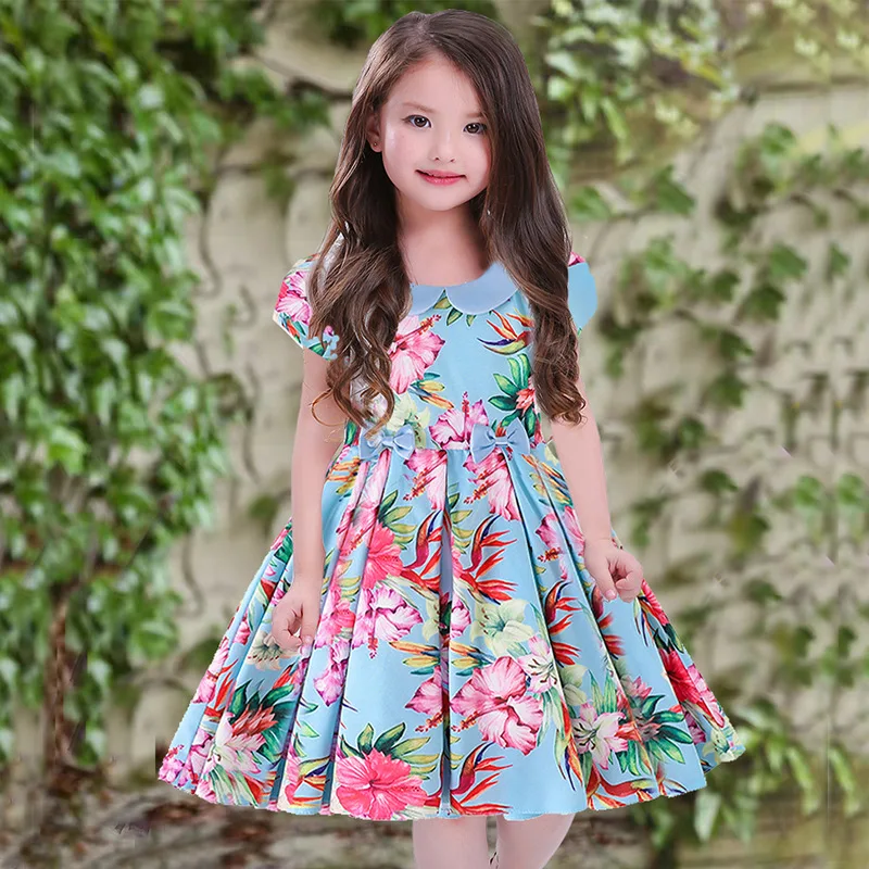 Girls Princess Party Dresses Summer Children Clothes Birthday Performance Floral Bowknot Baby First Communion Clothing | Детская одежда