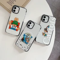 ins cartoon rabbit phone cases for iphone 13 12 11 pro max xr xs max 8 x 7 se 2020 couple fashion anti drop clear tpu cover