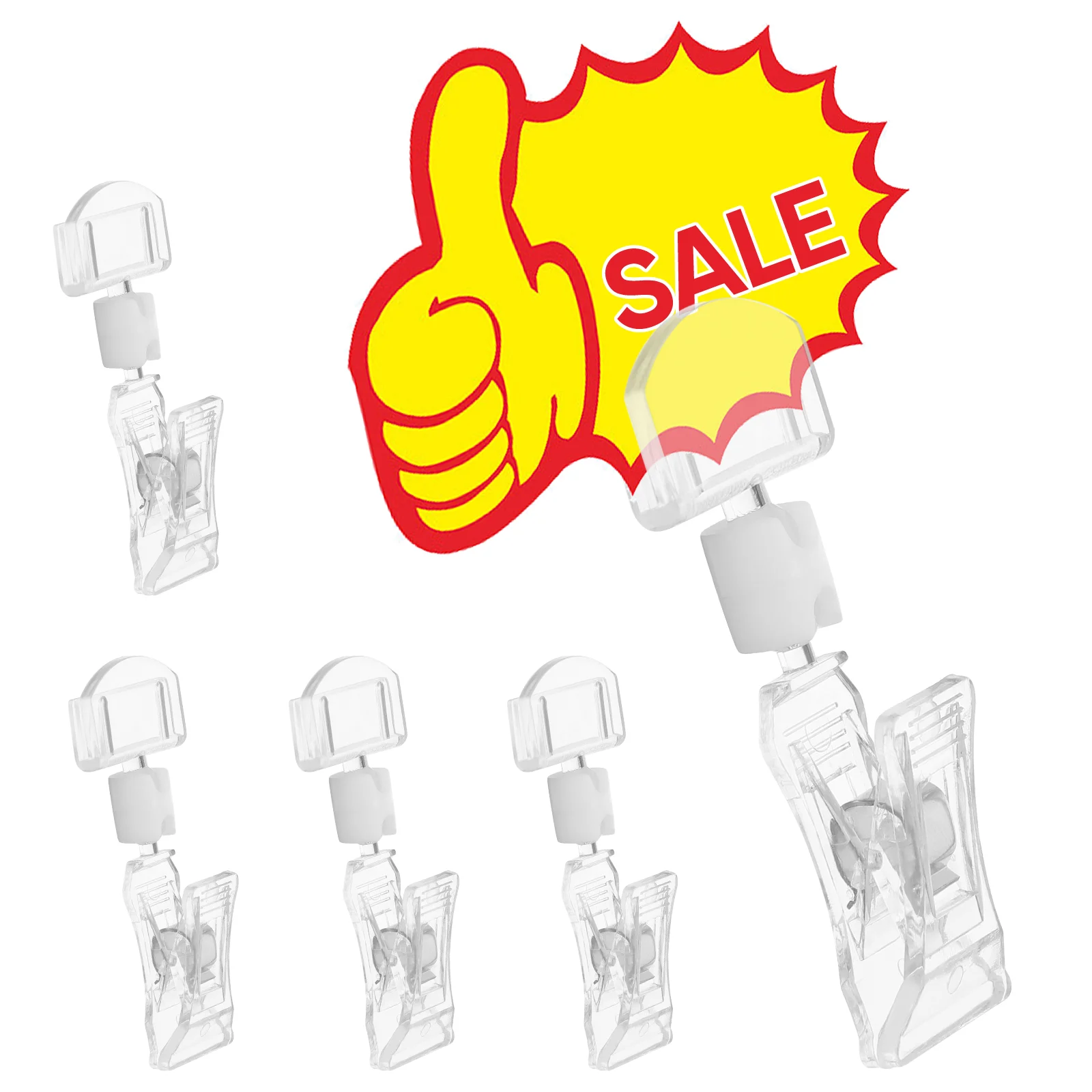 

10pcs Acrylic Price Tag Clips Rotatable Price Clip Sign Holder Retail Store Advertising Clip Business card