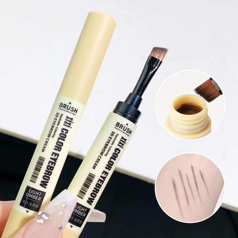 

Double-end Eyebrow Cream 4 Colors Natural Pigment Wild Enhancers Waterproof Smooth Long-Lasting Tinted Sculpted Brow Gel Makeup